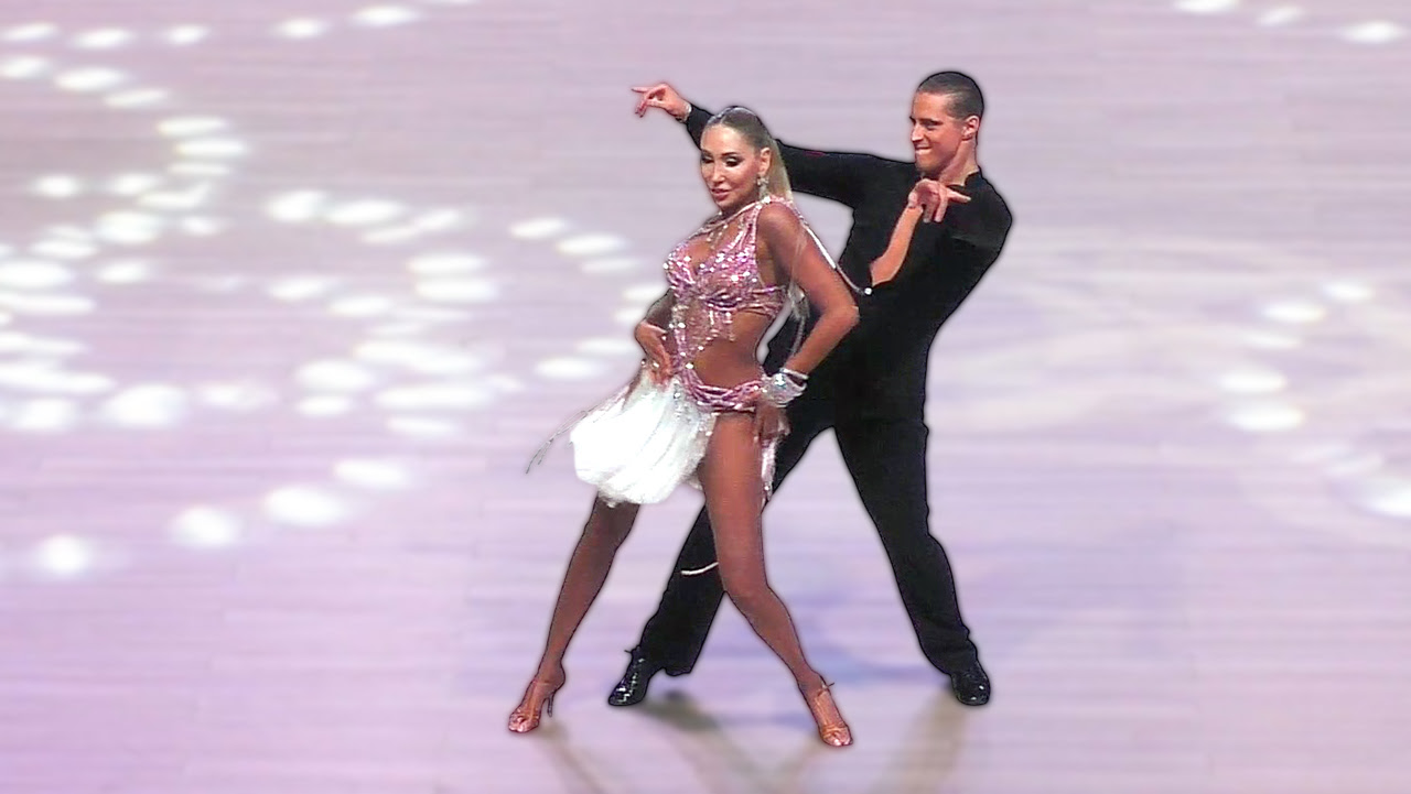 Ча-ча-ча. Оксана Дюшко и Кирилл Александров (Москва). ProAm Scholarship A, Latin. Minsk Open Championship 2026
